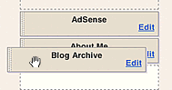 simple blog creation - drag Blogger elements into position